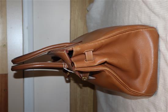 A Hermes tan leather Birkin handbag, with dust bag (puchased 1998 from Paris store) Width 35cm